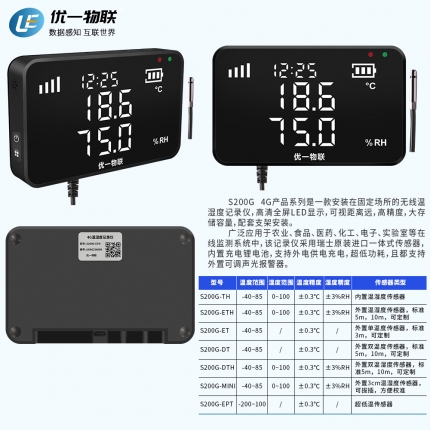 S200G-ETH 4G無線單溫濕度記錄儀